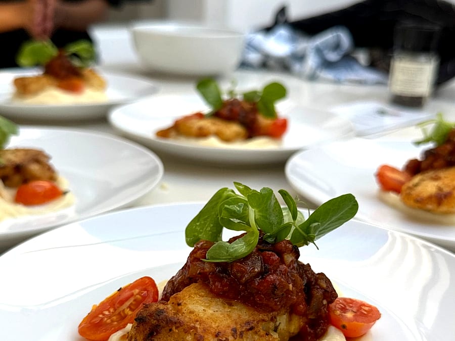 Asian fusion starter prepared by Cape Town private chef Ru Furusa